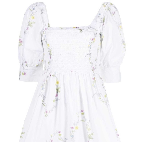 Ganni Dresses & Skirts - Ganni Printed Floral Poplin Dress in Floral Shape Bright White Size 10